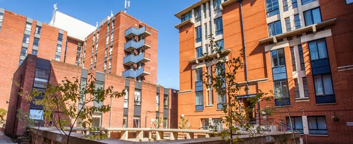 An exterior view of the Rosebery Hall accommodation building at LSE
