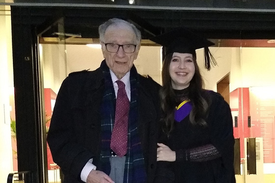 Sam Wainwright poses with his granddaughter, Iona, on her graduation day