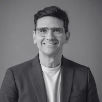 Portrait of Savvas in black and white
