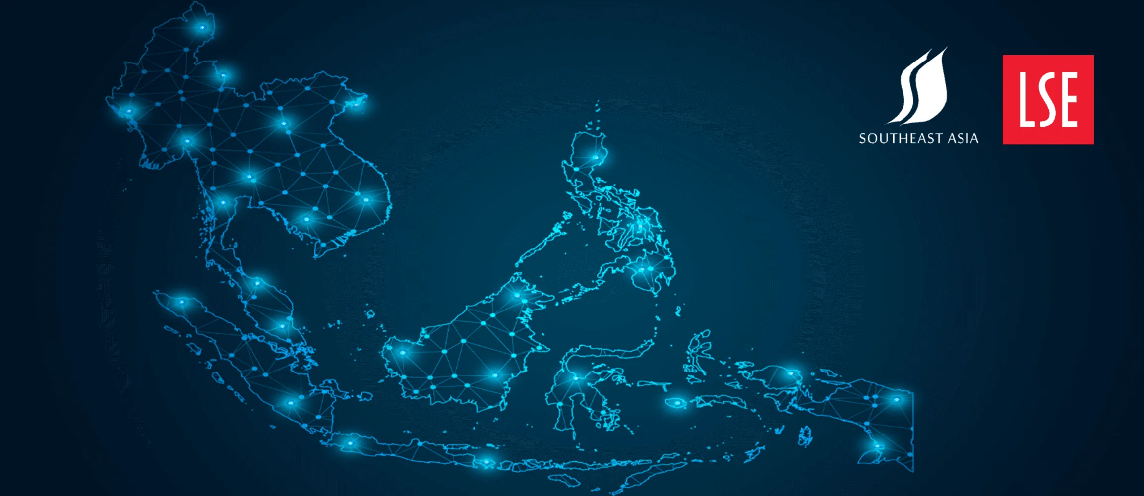 Map of Southeast Asia with a SEAC logo