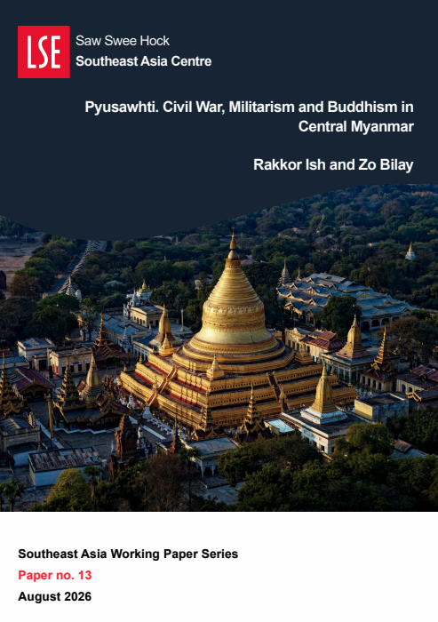 Cover page of the working paper featuring a golden Buddhist stupa