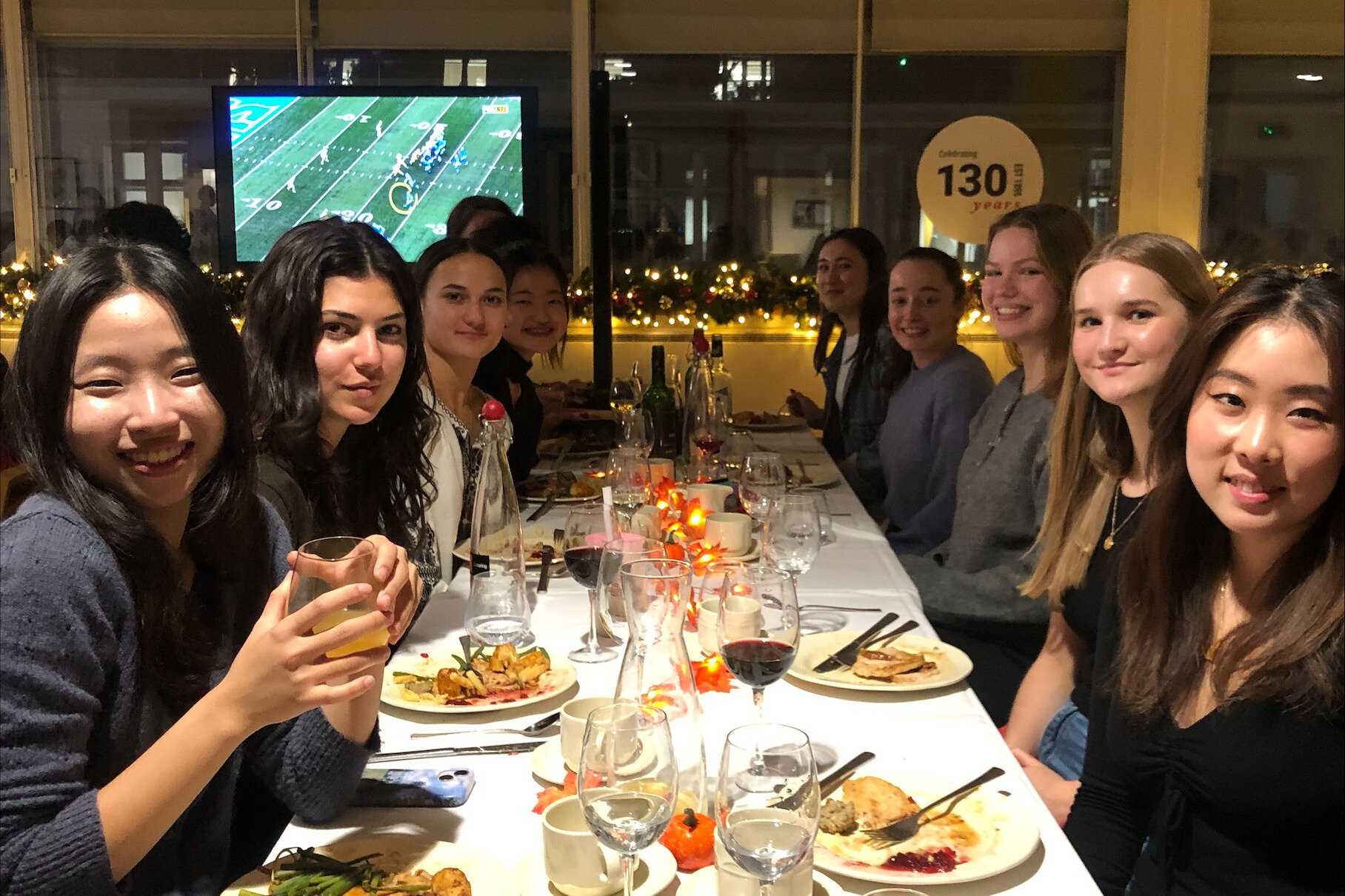 Study Abroad Students at the Annual Thanksgiving dinner