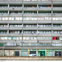 View from outside a block of flats