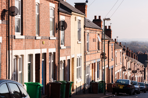 Street with terrace houses