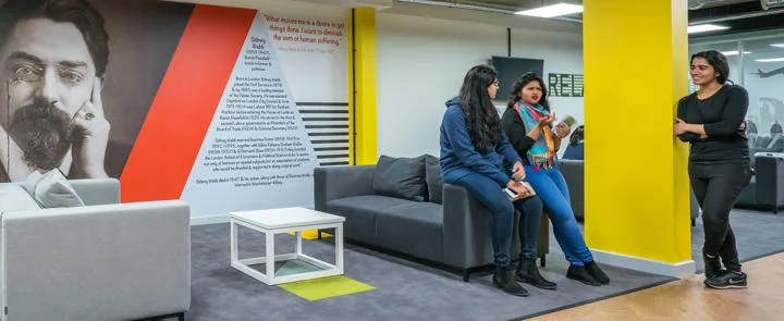 The chill out area of the Sidney Webb House accommodation building at LSE