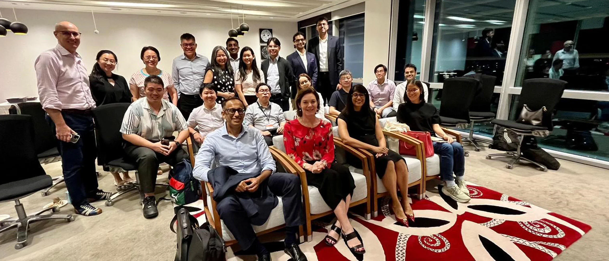 Singapore alumni take a group photo during Welcome to the City 2025.
