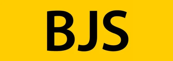 BJS logo, "BJS" black font on yellow background