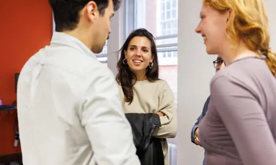Students talking to each other