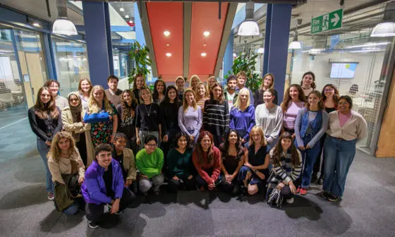 A group of MSc students in the Centre Building