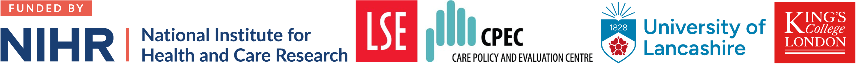 Logos for the NIHR, CPEC, ULAN, and KCL