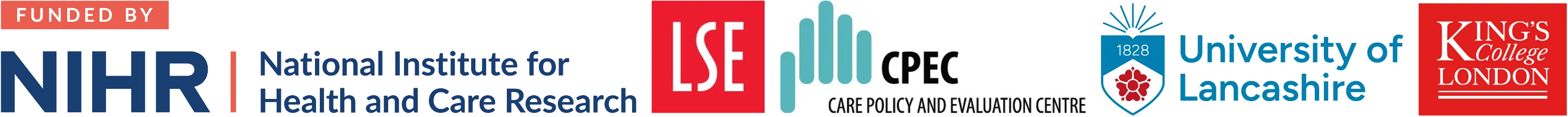 Logos for the NIHR, CPEC, ULAN, and KCL