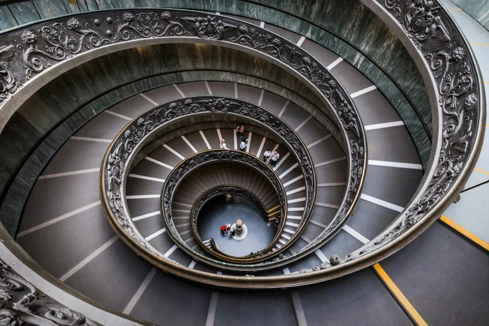 A spiral staircase