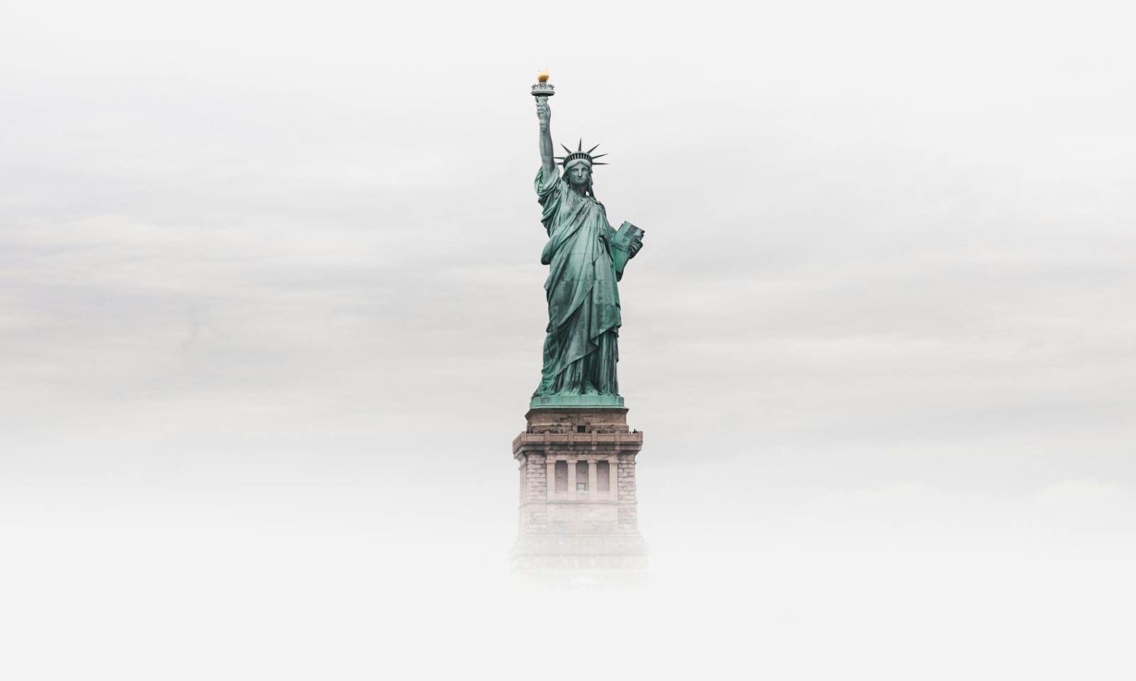 Statue of Liberty in mist and cloud