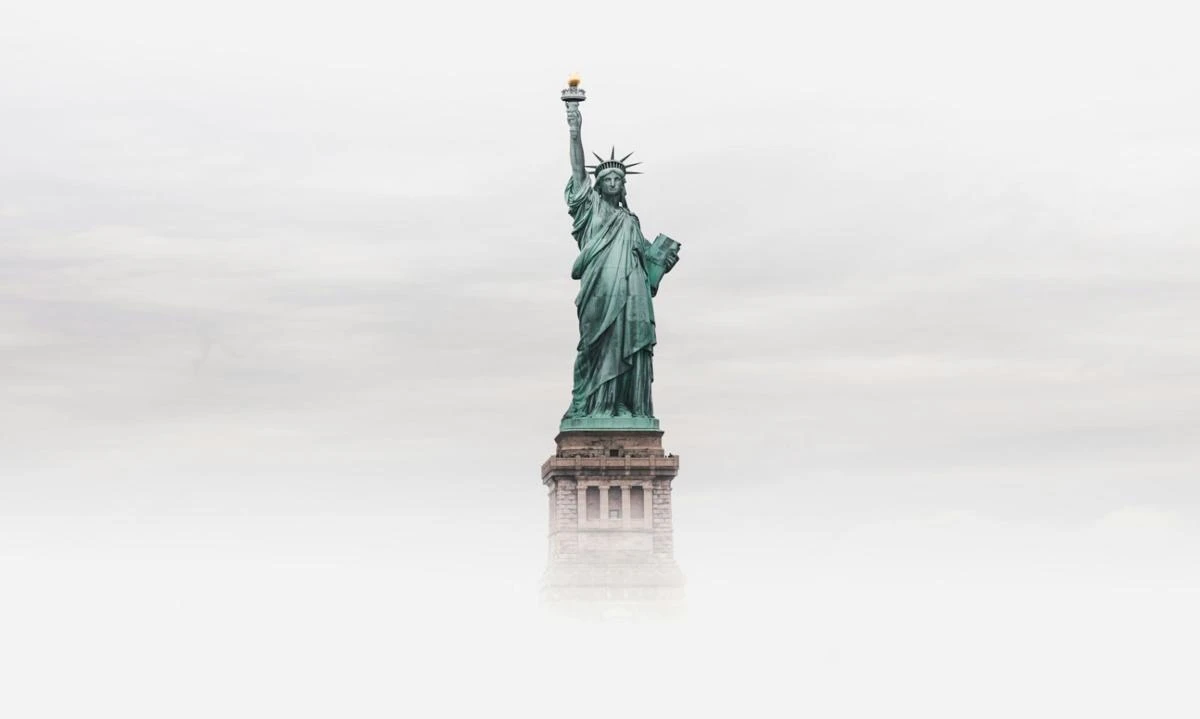Statue of Liberty in mist and cloud