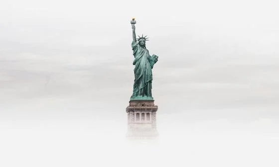 Statue of Liberty in mist and cloud