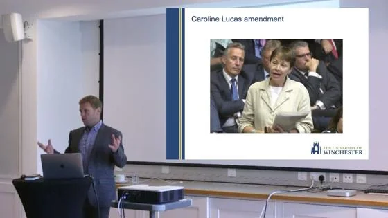 Steven McCulloch presenting in 2022.