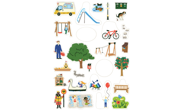 The stickers that can be used to customise each map