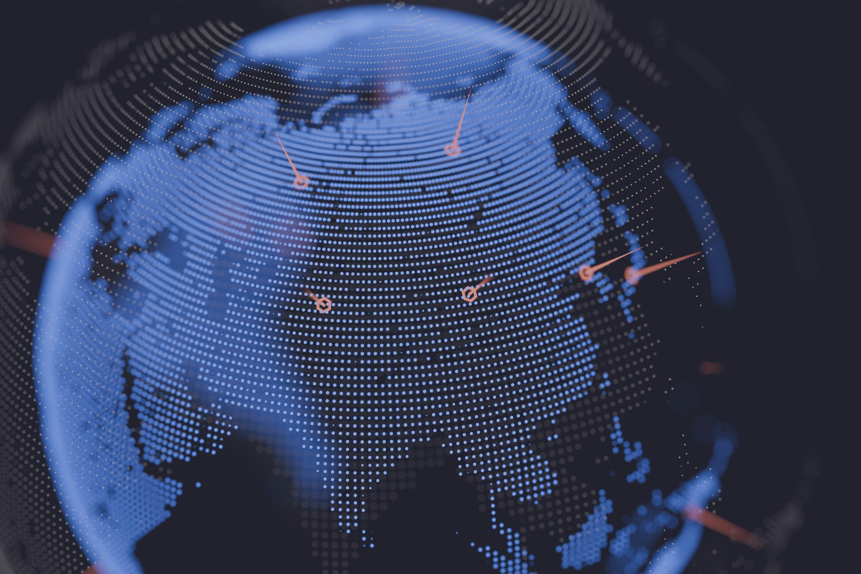 Map of world with data points