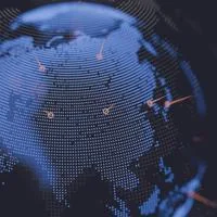 Map of world with data points