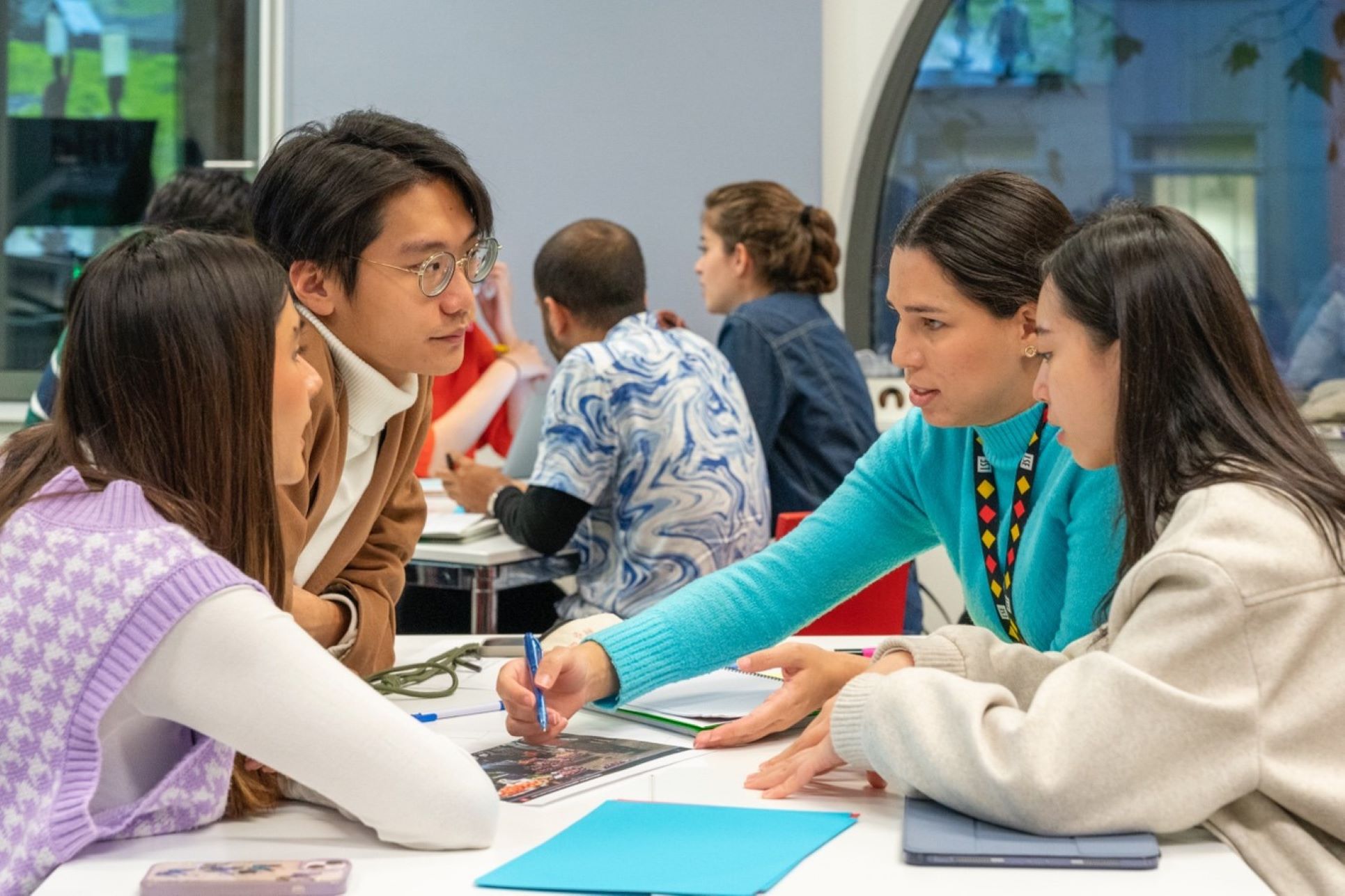 Students having a discussion