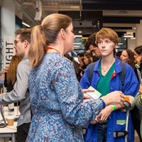 students at a careers fair