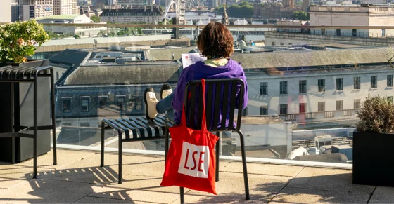 A student on LSE rooftop