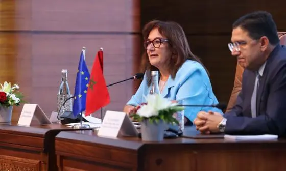 Dubravka Šuica, European Commissioner, and Nasser Bourita, Minister of Foreign Affairs of Morocco