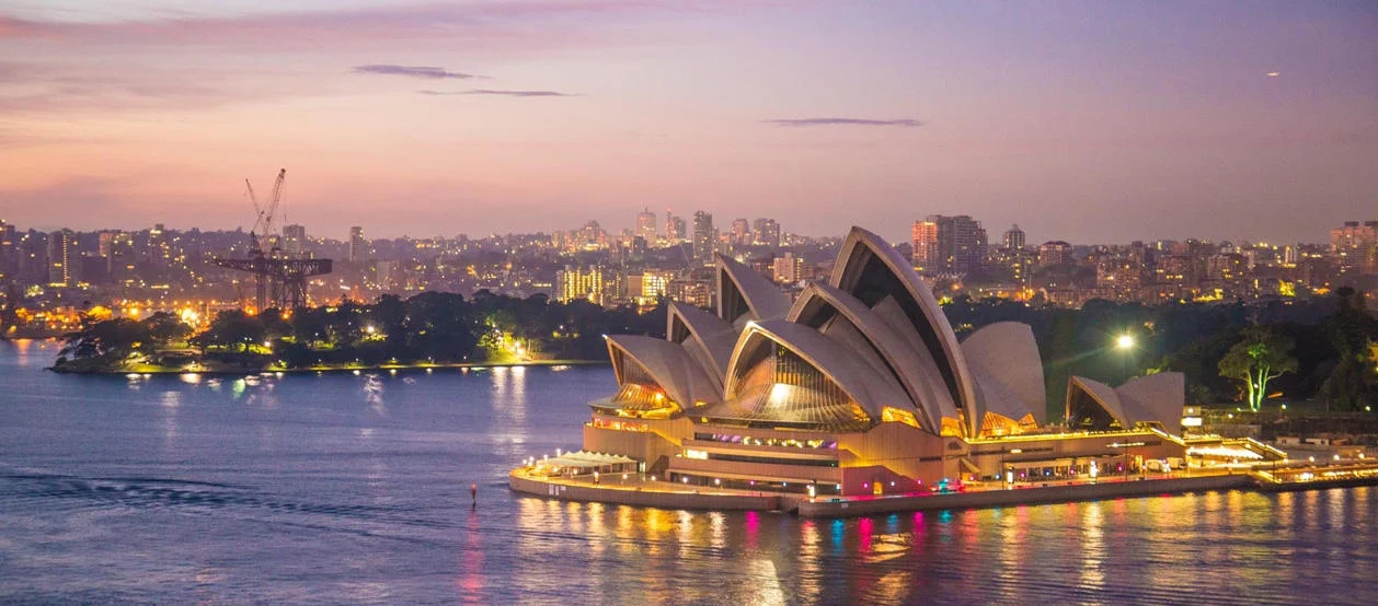 View of Sydney Opera House from the bay.