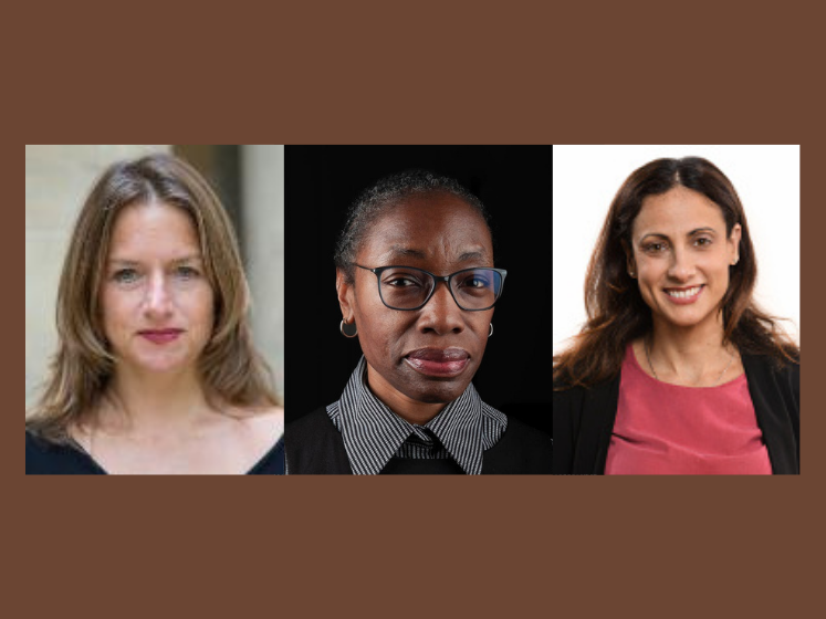 Headshots of Rosa Balfour, Comfort Ero and Nathalie Tocci