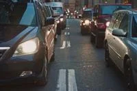 Vehicle traffic jam in a city