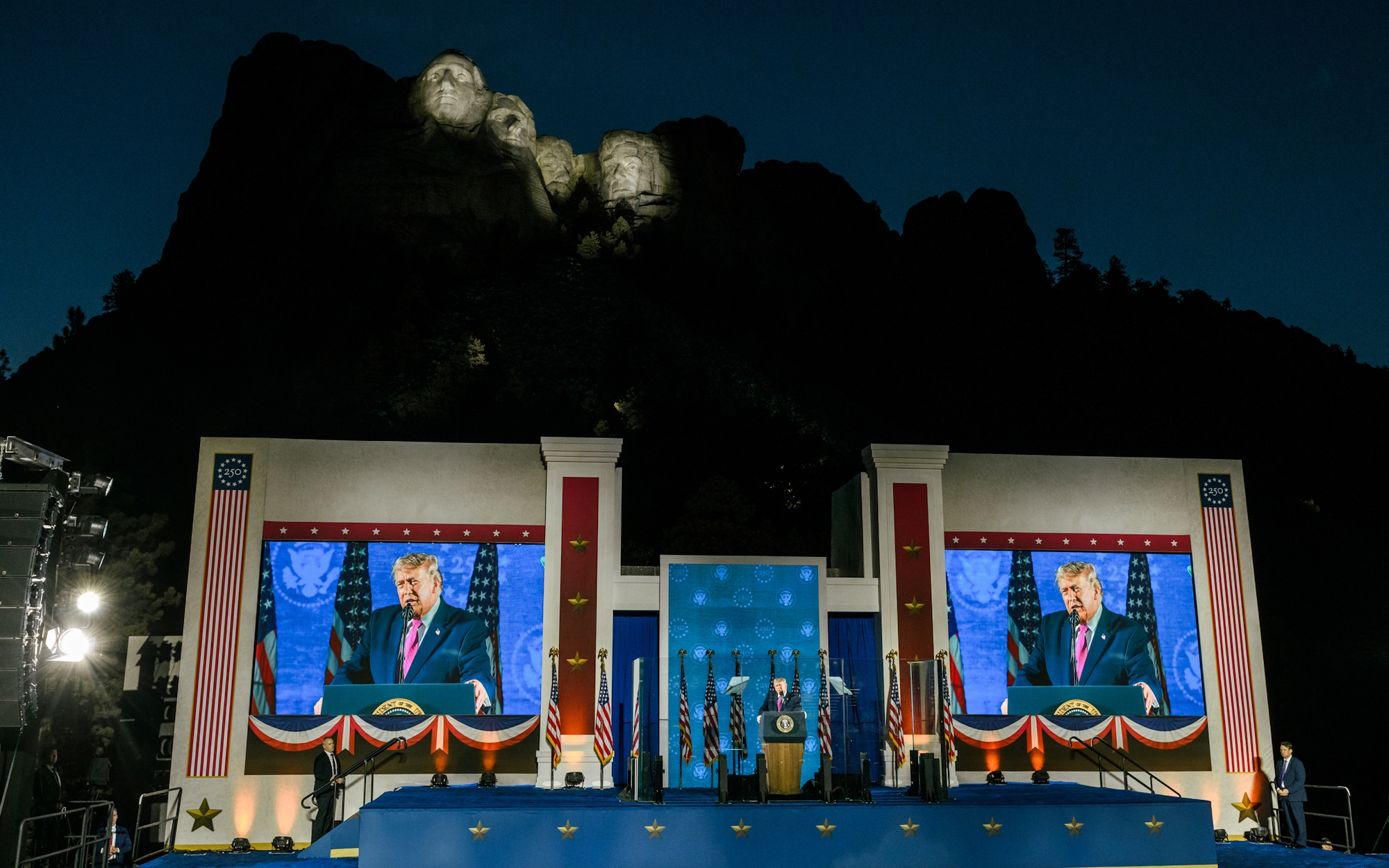 President Donald J. Trump delivers remarks at the Fourth of July celebration at Mount Rushmore National Memorial,