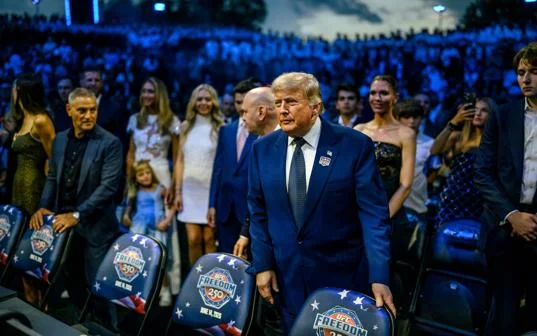 President Trump at a UFC event at the White House