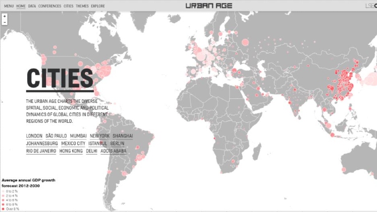 A map of the world created by LSE Cities Urban Age