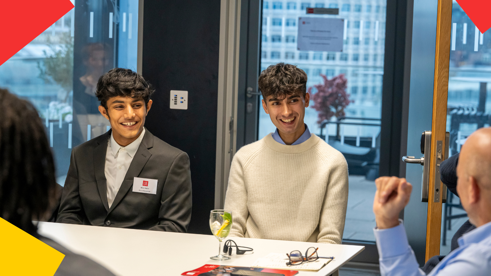 Two Uggla Scholars talking to Lance Uggla