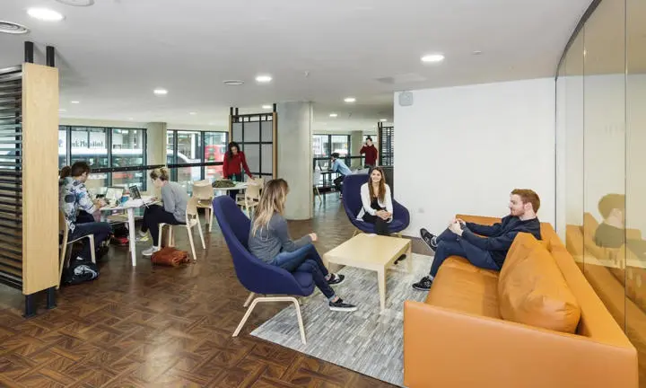 A communal room in a hall of residence