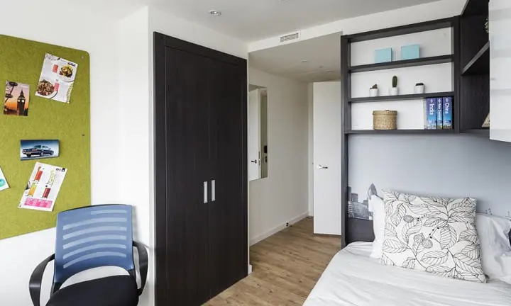 A bedroom in a hall of residence