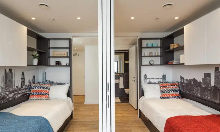 A bedroom in a hall of residence