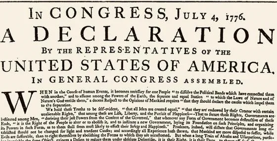 Title of US Declaration of Independence