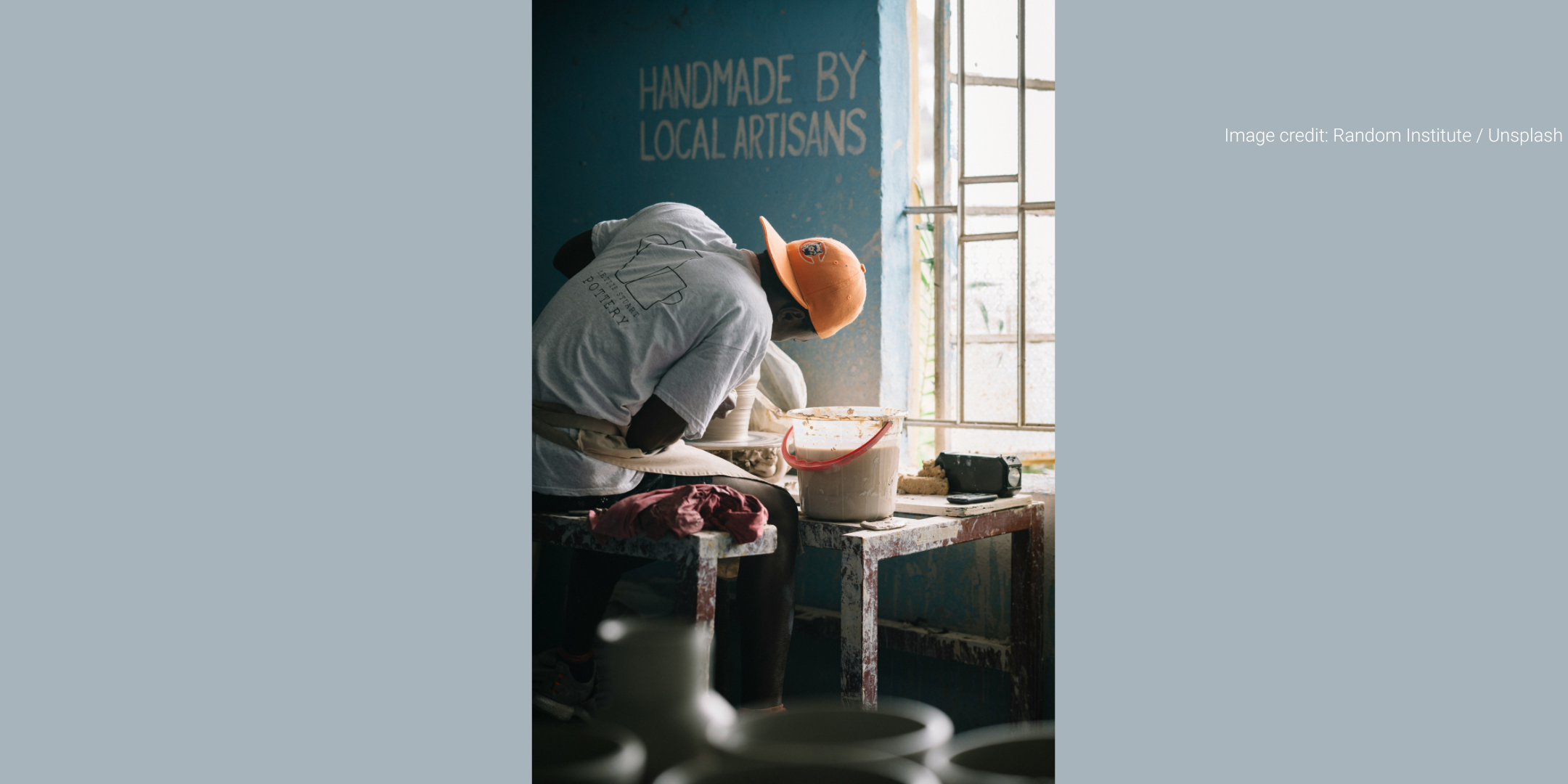 Man making pottery