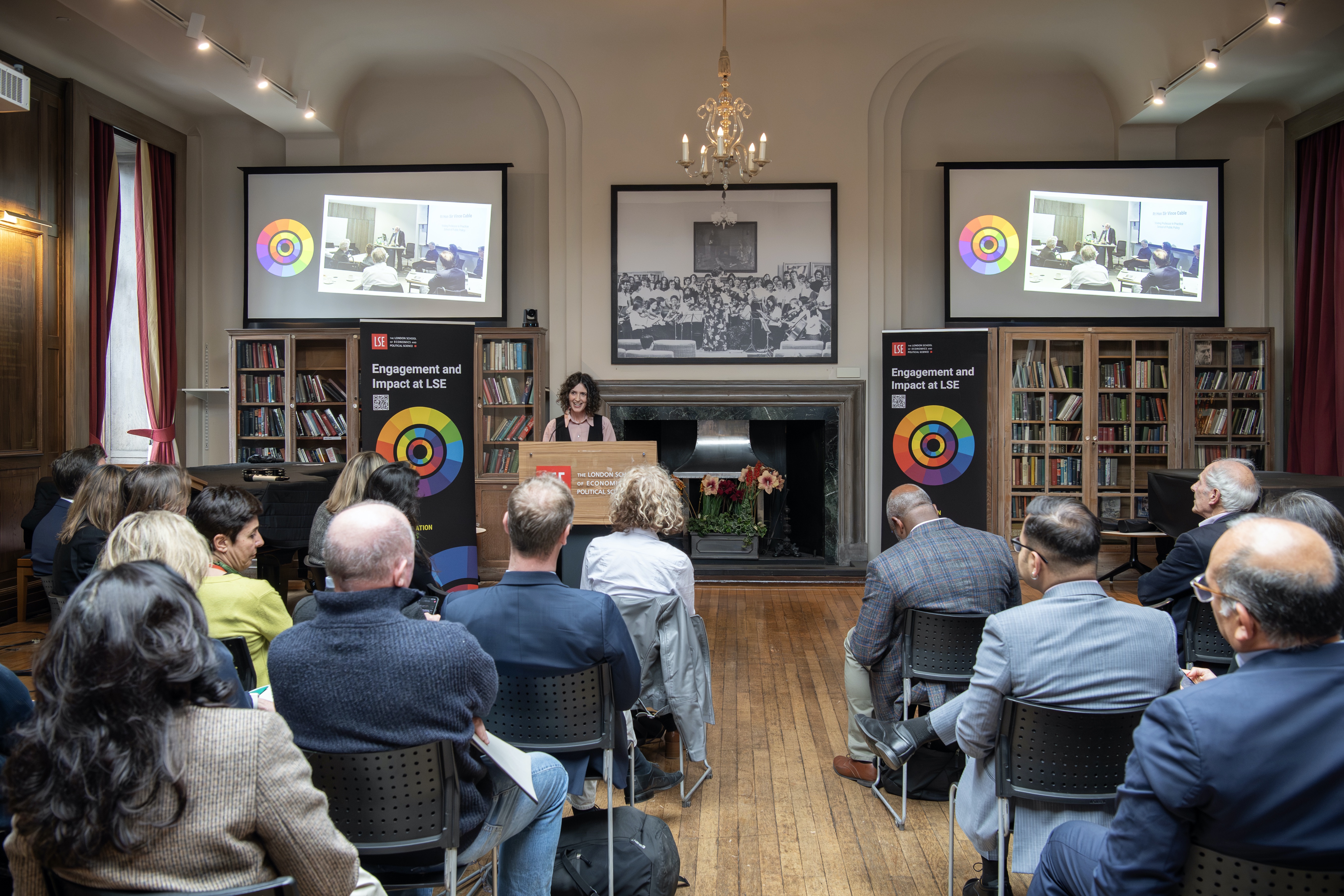 Professor Elizabeth Stokoe speaking at the Visiting LSE event 