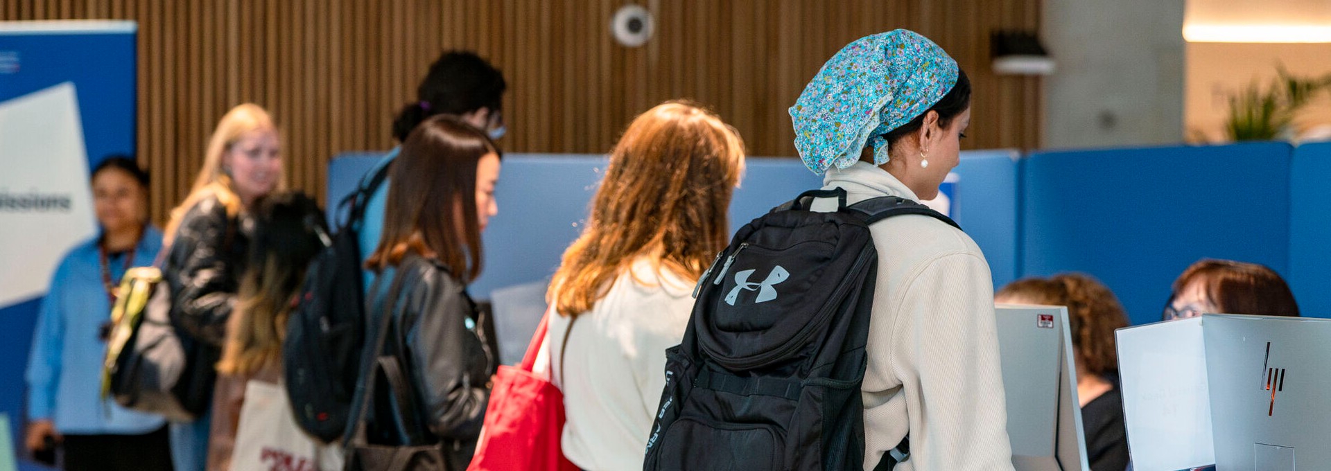 Students at a help desk