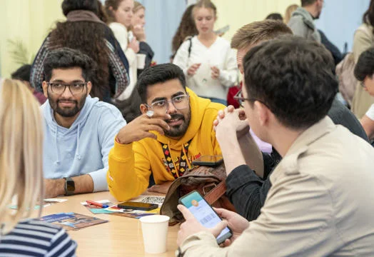 Students on LSE campus during Welcome Week