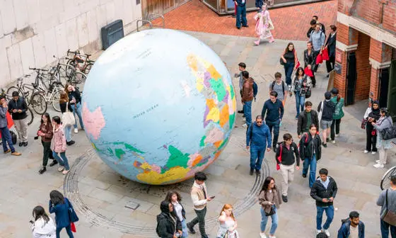 Overhead shot of the LSE Globe and Sheffield Street
