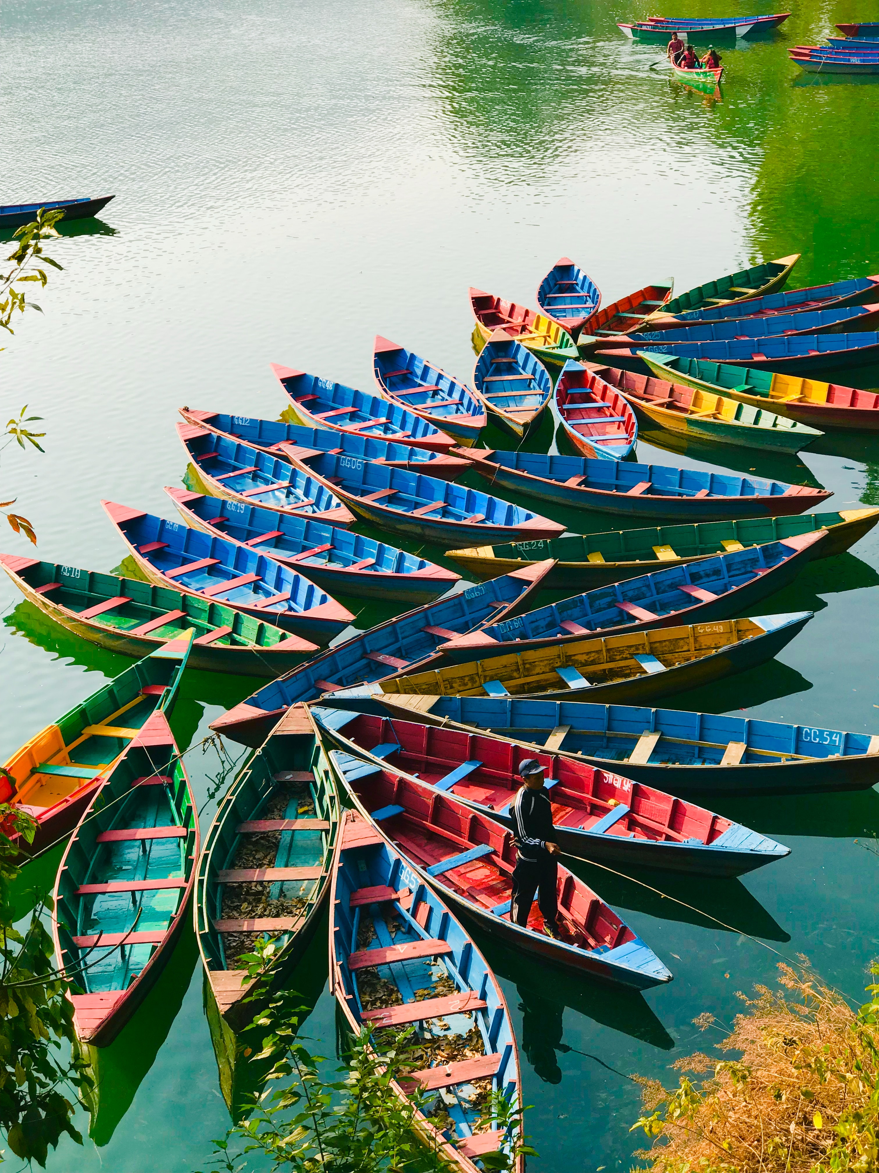 colourful fishing boats