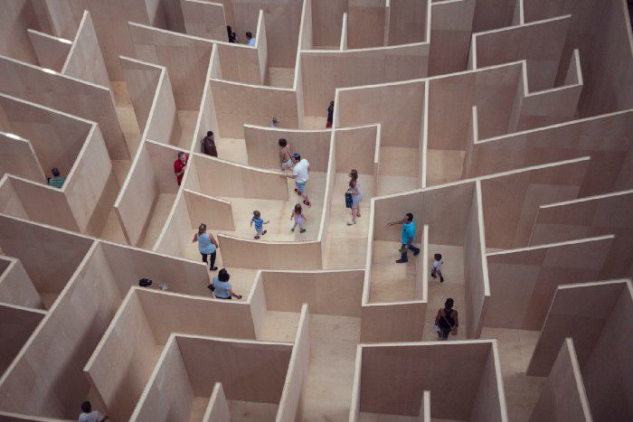 People in a maze