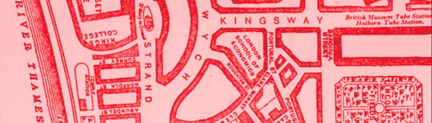 Historic map showing the LSE campus in central London.