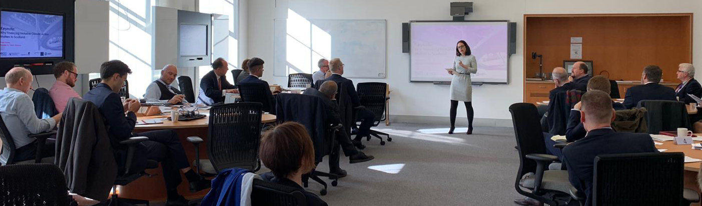 Photo of Kate Forbes, Scotland’s Minister for Public Finance and Digital Economy, addresses the Financing a Just Transition event on 2 October in Edinburgh.