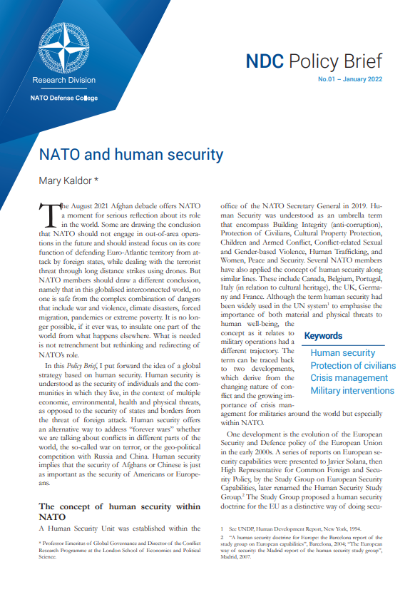 NDC Policy Brief NATO and Human Security