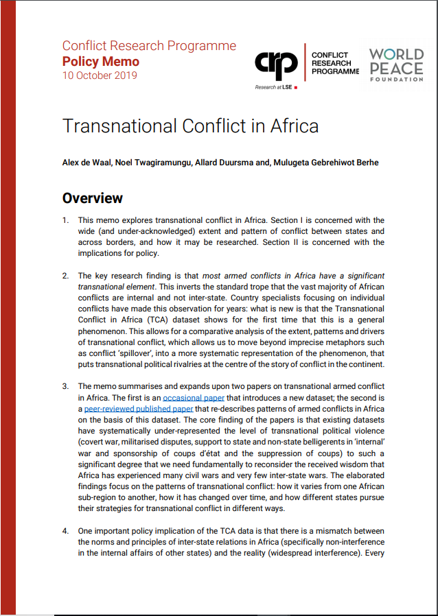 transnational conflict in africa