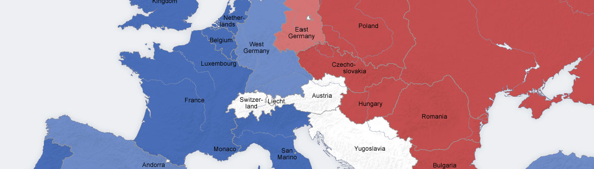 Map of Europe during the Cold War